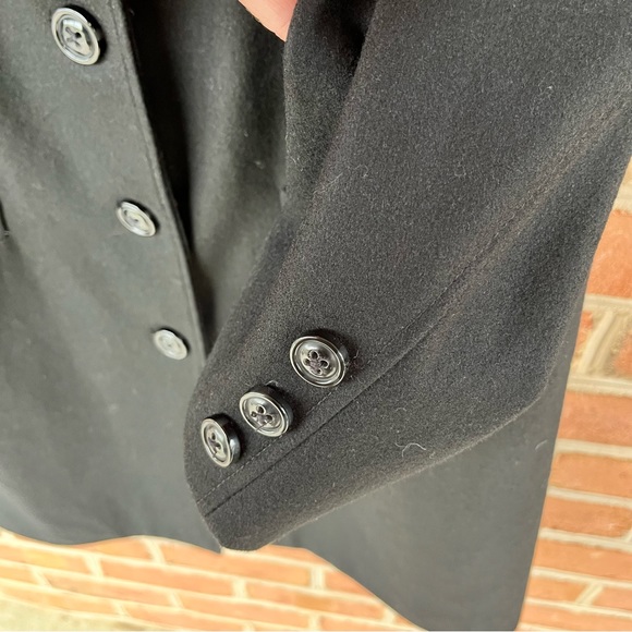 Prestigious black winter pea coat. Designer 1X - Picture 8 of 12